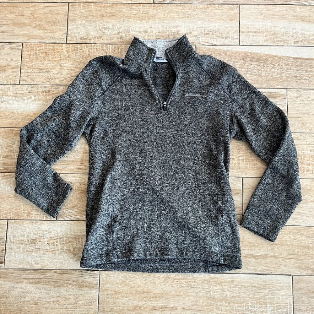 Mens Eddie Bauer Dark Grey Quarter Zip Pullover - M